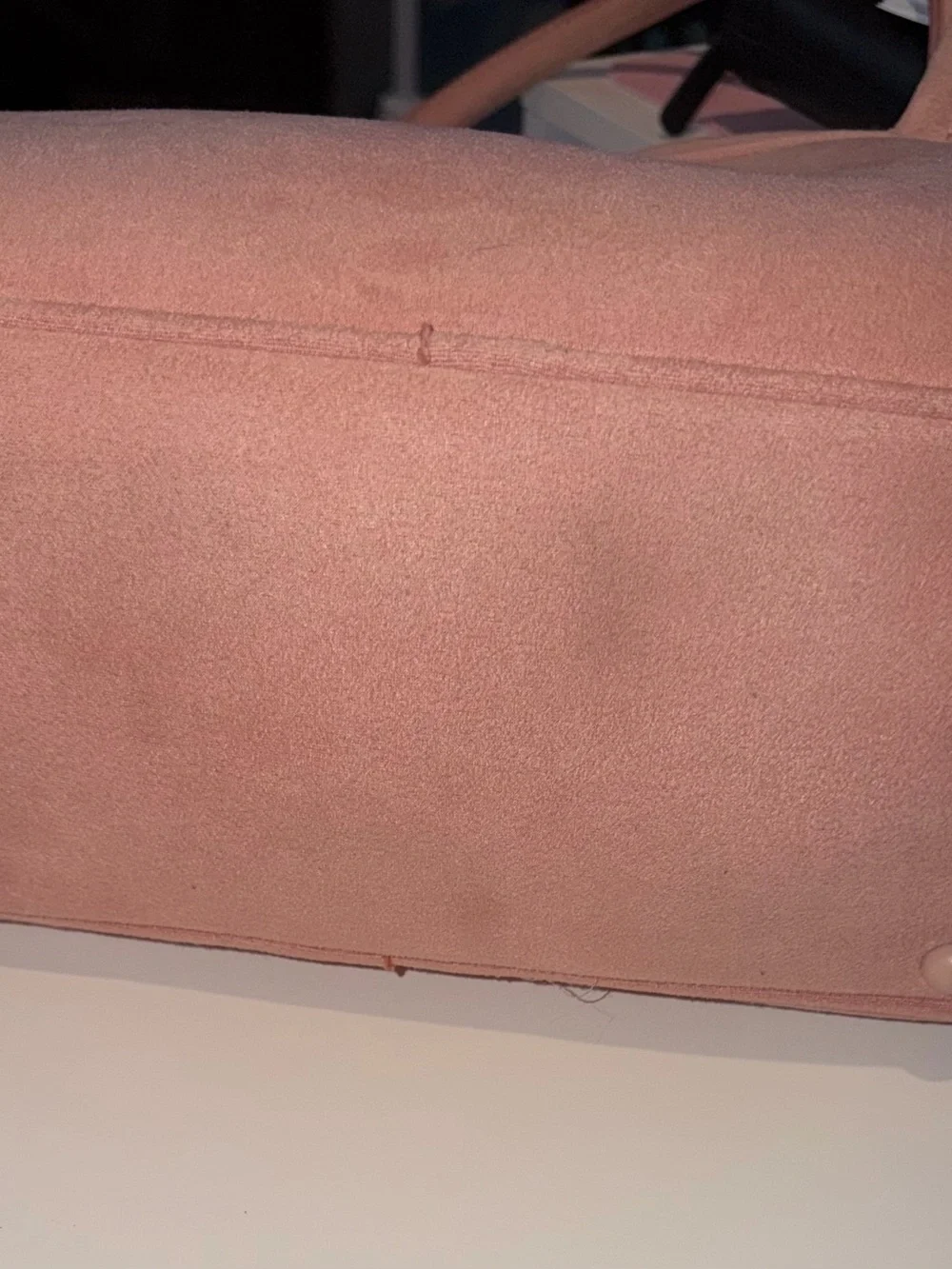 Poppy & Peonies Dusty Pink Suede Satchel